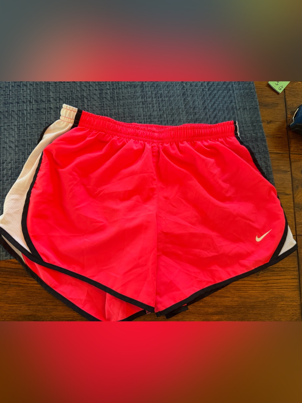Nike Neon Pink Running Shorts with Black Trim